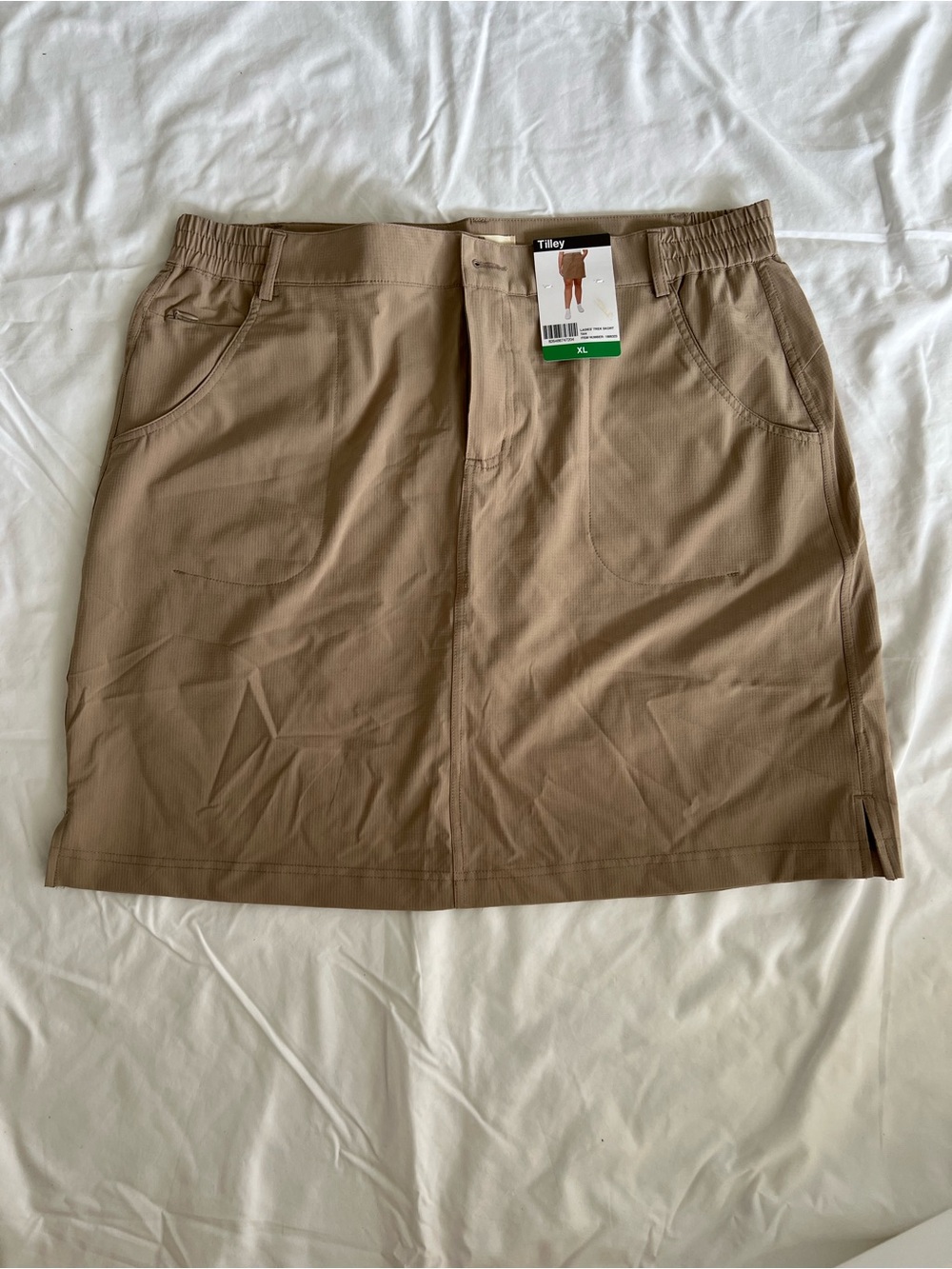 Tilley Women's Khaki Mini Skort with Elastic Waist #219